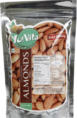 Yovita - Nuts & Dryfruits California Almonds Kernel (Gold Quality) Almonds(250 g, Pouch)