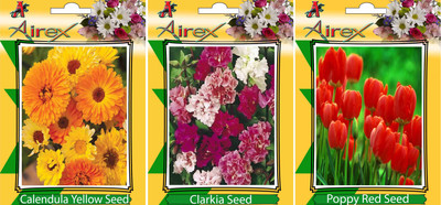 

Airex Calendula Yellow, Clarkia and Poppy Red Flower Seeds (Pack Of 20 Seeds * 3 Per Packet) Seed(20 per packet)