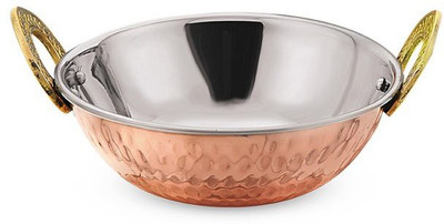 

SAGA STEEL COPPER KADAI WOK BOWL Kadhai 5 cm(Copper, Steel), Brown