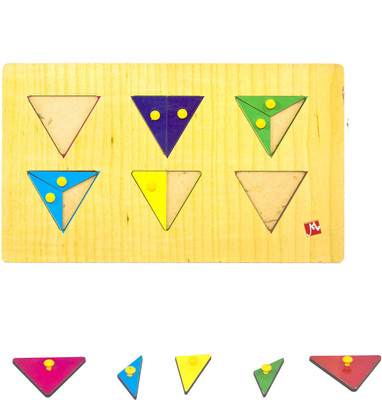 

Toyvala Pinewood Wooden Jigsaw Puzzle Board for Kids - Triangle puzzle - Learning & Educational Gift for Kids(12 Pieces)