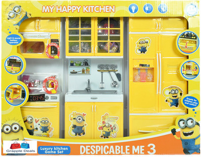 

GRAPPLE DEALS Luxury Battery Operated Super Large Kitchen Size PlaySet with Light and Cooking Sound Toy Pretend Play Play Set for Kids.