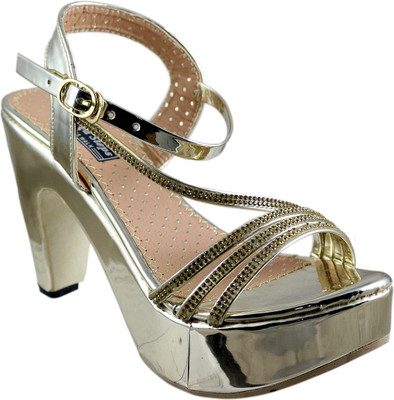 

Mega Steps Women Gold Heels
