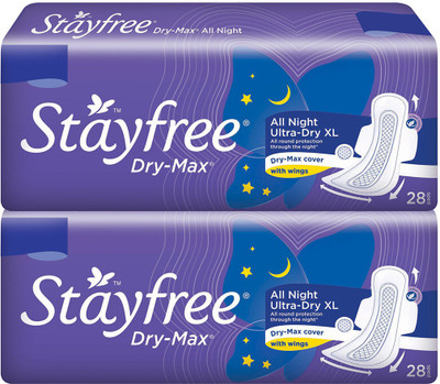 

Stayfree Dry Max All Nights Ultra Sanitary Pad(Pack of 56)