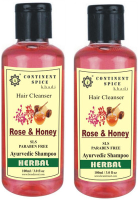 

Continent Spice Khadi Rose & Honey Shampoo -(SLS-Paraben Free) Pack of 2- CS682005(100 ml)