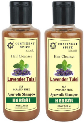 

Continent Spice Khadi Lavender Tulsi Shampoo -(SLS-Paraben Free) Pack of 2-CS682005(100 ml)
