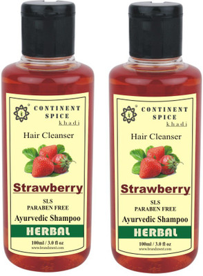 

Continent Spice Khadi Strawberry Shampoo -(SLS-Paraben Free) Pack of 2 -CS682005(100 ml)