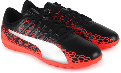 

Puma evoPOWER Vigor 4 GRAPHIC TT Football Shoes For Men(Black, Red, Puma black-silver-fiery coral
