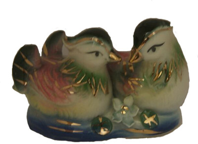 

DivyaMantra Feng Shui Vastu Love Birds Mandarin Ducks Bedroom Decor Gift Decorative Showpiece - 6 cm(Ceramic, Blue)