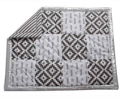 

Bacati Love Grey/Silver Patchwork Playmat Comforter Sleeping Bag(Silver)