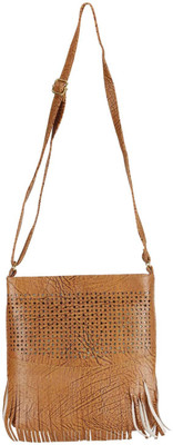 

MAEVA Women Casual Tan Leatherette Sling Bag