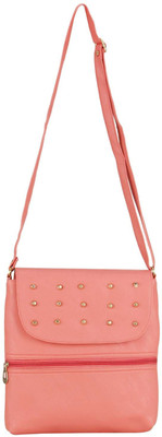 

MAEVA Women Casual Pink Leatherette Sling Bag