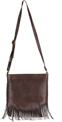 

MAEVA Women Casual Brown Leatherette Sling Bag