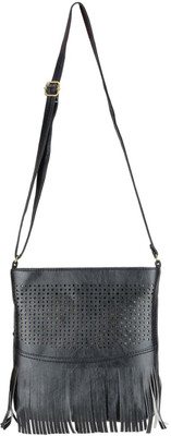

MAEVA Women Casual Black Leatherette Sling Bag