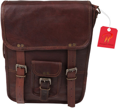 

Anshika International Men & Women Casual Brown Genuine Leather Messenger Bag