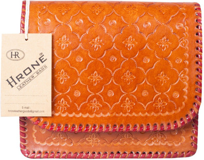 

Hrone Girls Casual Tan Genuine Leather Sling Bag