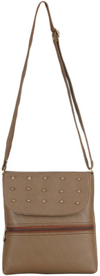 

MAEVA Women Casual Brown Leatherette Sling Bag