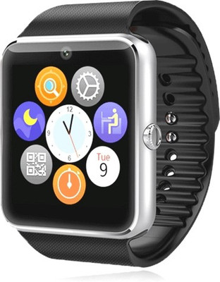 

NEXT TECH Q9-1.56 inch Display with a resolution of 320x320 with 2.5D screen SLIVER Smartwatch(Black Strap RAGULAR)