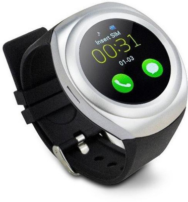 

Raptas Bluetooth support Sim Card with Round Touch Display Smartwatch(Black Strap Free Size)