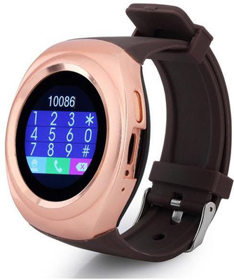 

M-STARK Motoro.la compatible bluetooth smartwatch with camera,sim-card slot and memory card slot Gold Smartwatch(Brown Strap Free Size)