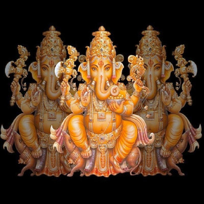 

Razwada  Ganpati Self Adhesive  Super Fine Quality Vinyl Sticker(Pack of 1, Orange;black;white;saffron