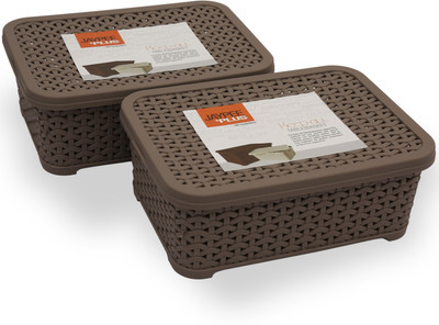 

Jaypee Plus Keep All Mini ,Grey Storage Basket(Pack of 2)