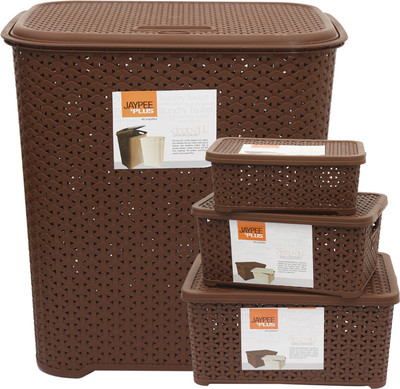 

Jaypee Plus Drop All Small, Keep All Big ,Small & Mini ,Brown Storage Basket(Pack of 4)