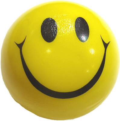 Mahvi Toys Smiley Face Squeeze Ball- 12 Pcs - 24 cm(Yellow)