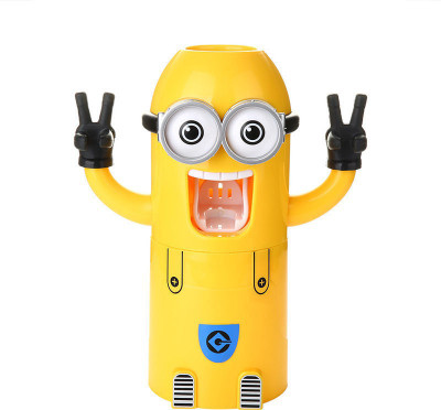 

Everbuy Hot Selling Minion Toothpaste Dispenser with Tooth Brush Holder Plastic Toothbrush Holder(Yellow, Wall Mount)