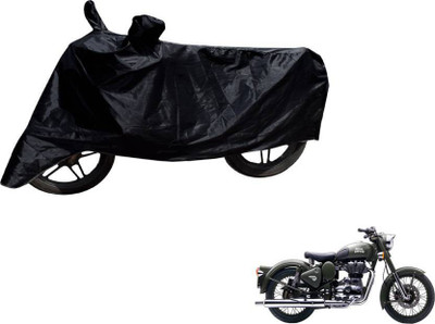 Blossom Trendz Two Wheeler Cover for Royal Enfield(Battle Green, Black)