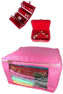 

Addyz Combo Of 1 Storage Cover, 1 Earing Box With 1 Ring Box . Jewellery Vanity Box(Multicolor)
