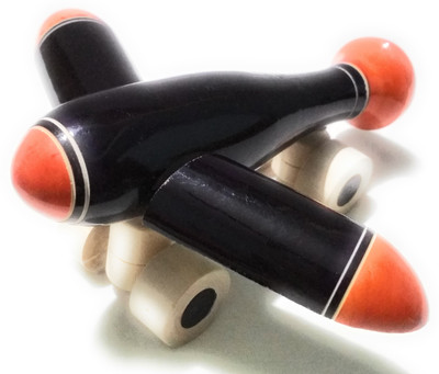 

Crafts India Hand crafted Wooden Bomber Plane Pull Along Toy - Big (Multicolored)(Multiple)
