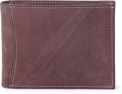 Aller Men Brown Genuine Leather Wallet(5 Card Slots)