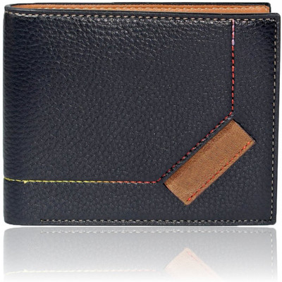 

Toughstance Men Black Artificial Leather Wallet(8 Card Slots), Black-tan