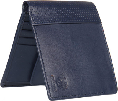 

CLYDE Men Blue Genuine Leather Wallet(8 Card Slots)