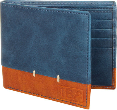 

The Blue Pink Men Blue Artificial Leather Wallet(10 Card Slots)