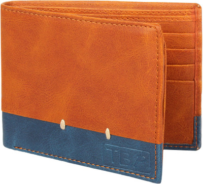 

The Blue Pink Men Tan Artificial Leather Wallet(10 Card Slots)