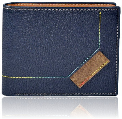 

Zeebros Men Blue Artificial Leather Wallet(8 Card Slots), Blue-tan
