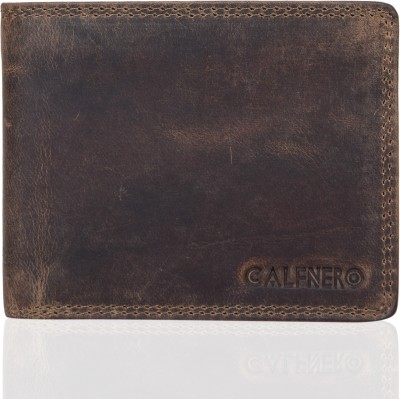 Calfnero Men Brown Genuine Leather Wallet(5 Card Slots)