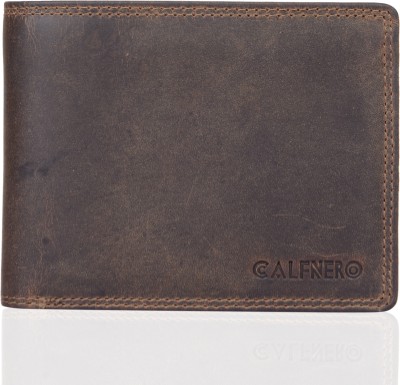 Calfnero Men Brown Genuine Leather Wallet(8 Card Slots)