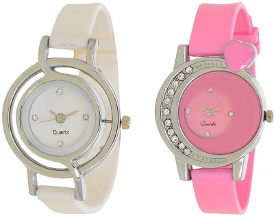 ReniSales Stylish Pink White Dial Multicolor Latest Combo Watch For Women And Girls Watch  - For Girls   Watches  (ReniSales)