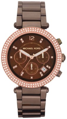 Michael Kors MK5578 Parker Chronograph Chocolate Mother of Pearl Watch  - For Women   Watches  (Michael Kors)