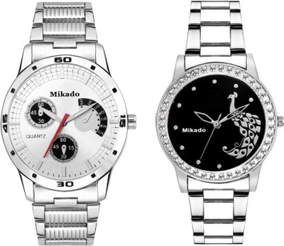 

Mikado High quality unisex watches combo with a quartz machine and Metal chain couple watches for Men and Women Watch - For Men & Women