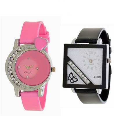 LEBENSZEIT Stylish Black Pink Dial Multicolor Latest Combo Watch For Women And Girls Watch  - For Girls   Watches  (LEBENSZEIT)