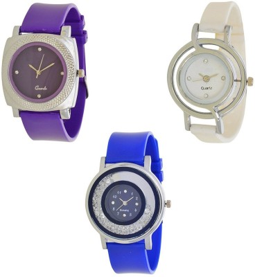 ReniSales Stylish Trendy Round Multicolor Pack Of 3 Watch Combo For Women And Girls Watch  - For Girls   Watches  (ReniSales)