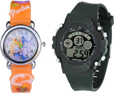 VITREND ™ Barbie Analog-Sports 7 Back Lights-WR 30 m Digital Combo-001 ( sent as per available colour) New Watch  - For Boys & Girls   Watches  (Vitrend)