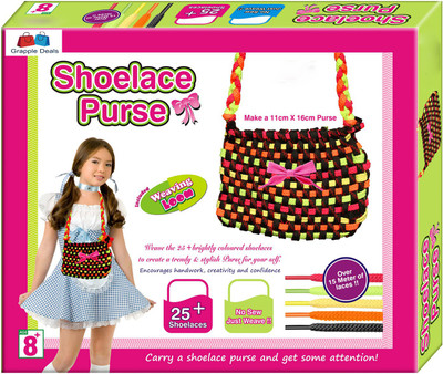 

GRAPPLE DEALS Shoelace Purse Crafting A Mix Medium Crafting Kit With Unique And Exclusive Decoration Material For Improves The Creativity Of Child.
