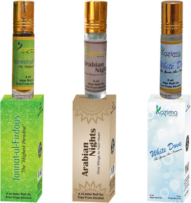 

KAZIMA Sensual Young Heart Roll On Attar - Pure Natural Perfume For Unisex Combo (3 Pcs Pack of 8ML) Floral Attar(Floral)