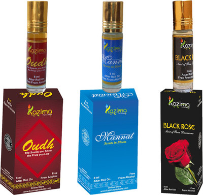 

KAZIMA Sensual Exotic Roll On Attar - Pure Natural Perfume For Unisex Combo (3 Pcs Pack of 8ML) Floral Attar(Floral)