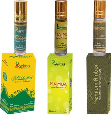 

KAZIMA Charming Concentrated Roll On Attar - Pure Natural Perfume For Unisex Combo (3 Pcs Pack of 8ML) Floral Attar(Floral)