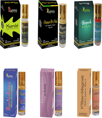 

KAZIMA Fancy Fragrance For Unisex Attar - Pure Natural Perfume combo (6 Pcs Pack of 8ML) Floral Attar(Floral)